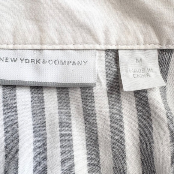 New & York Company Vintage Striped Button-Up Shirt Womens  M French Cuffs - Picture 7 of 12